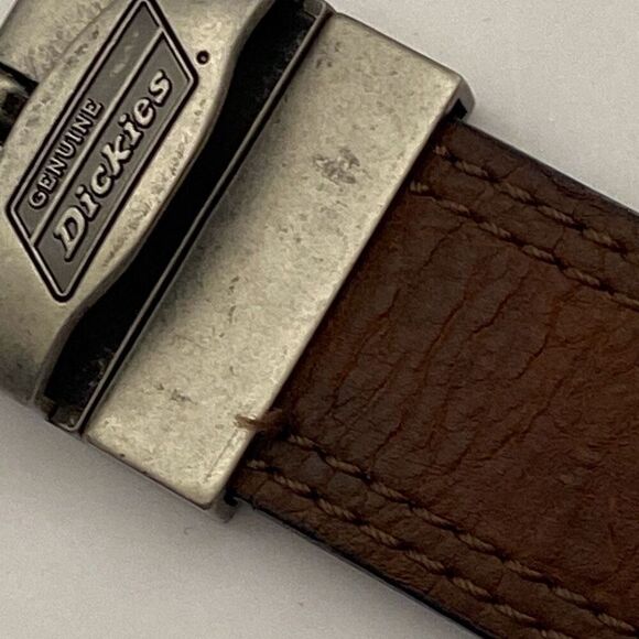 Genuine Dickies Men's Brown Black Reversible Double Stitch Adjustable Belt 38" - Picture 7 of 7